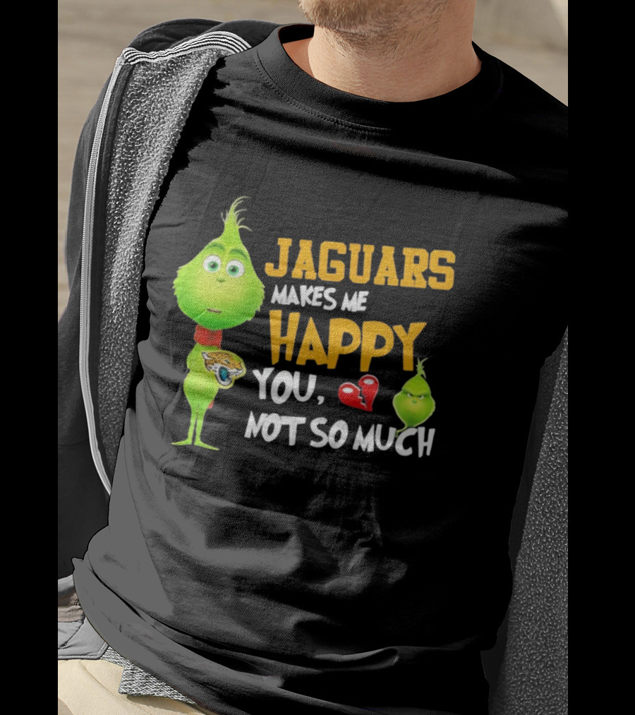 Jaguars Makes Me Happy You Not So Much Grinch Christmas Football T-Shirt