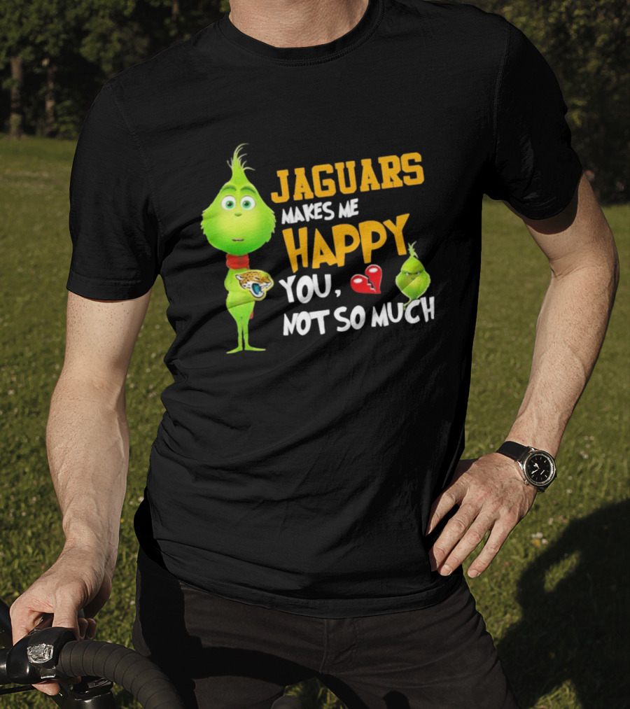 Jaguars Makes Me Happy You Not So Much Grinch Christmas Football T-Shirt