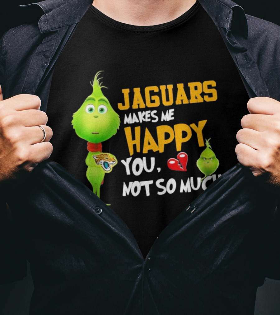 Jaguars Makes Me Happy You Not So Much Grinch Christmas Football T-Shirt