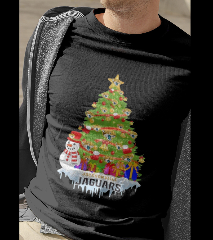 Jacksonville Jaguars Christmas Tree Holiday Football Celebration T-Shirt