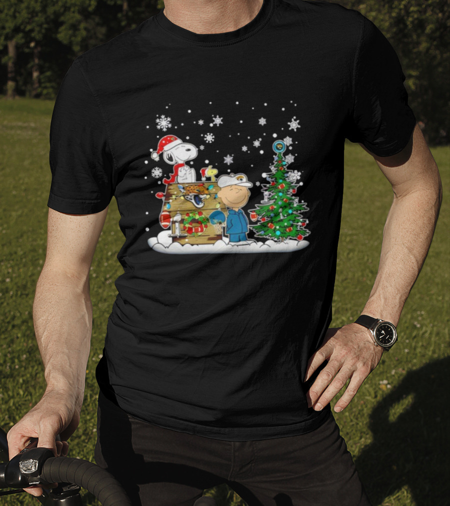 Jacksonville Jaguars Christmas Snoopy Charlie Brown Holiday Football Champions T-Shirt
