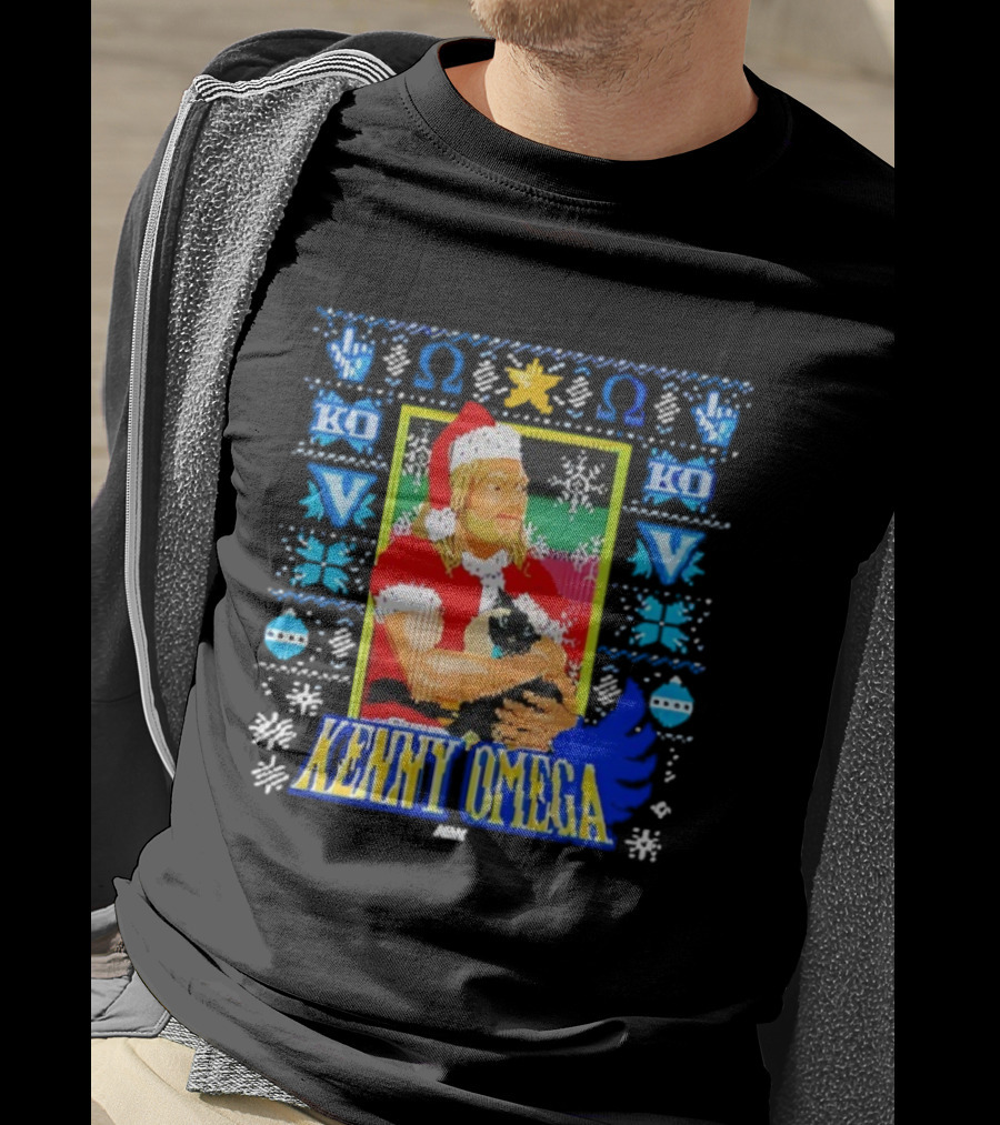 Kenny Omega Purrfect Holiday Ugly Christmas Santa Kitty KO V T-Shirt