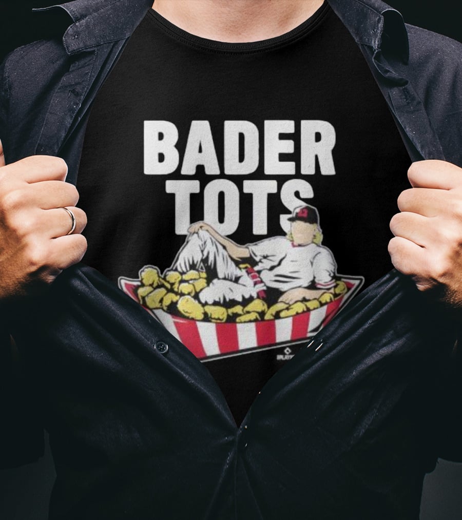 Bader Tots Baseball Player Relaxing In Basket Of Tater Tots T-Shirt