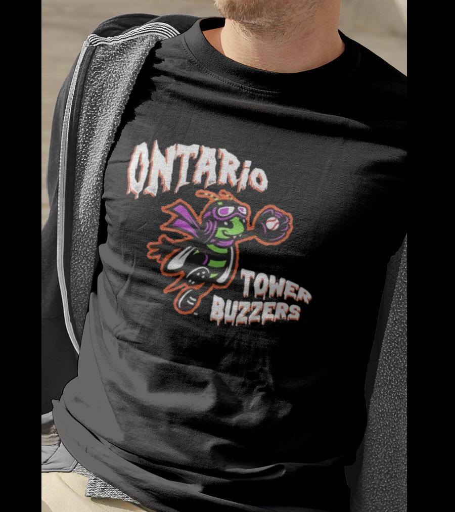 Ontario Tower Buzzers Halloween Mascot Baseball Insect T-Shirt
