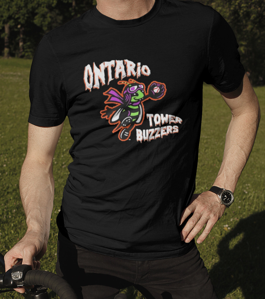 Ontario Tower Buzzers Halloween Mascot Baseball Insect T-Shirt