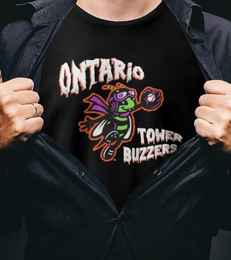 Ontario Tower Buzzers Halloween Mascot Baseball Insect T-Shirt