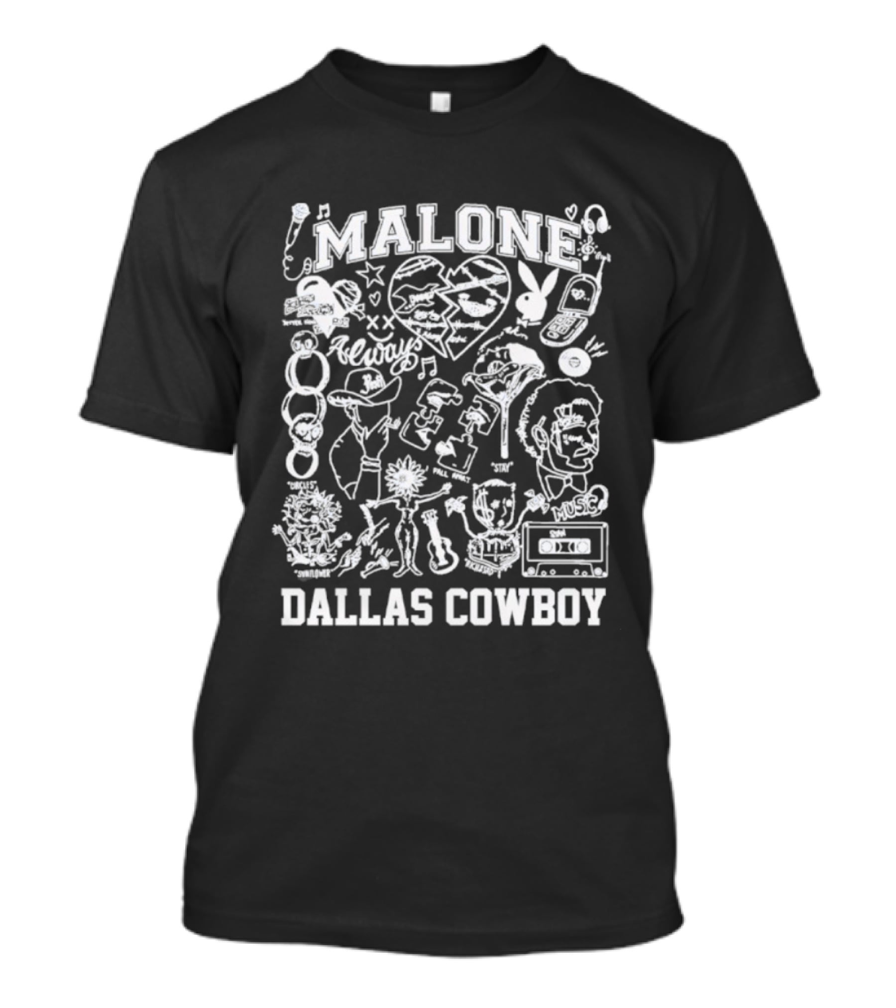 Malone Dallas Cowboy Iconic Patterns And Symbols T-Shirt