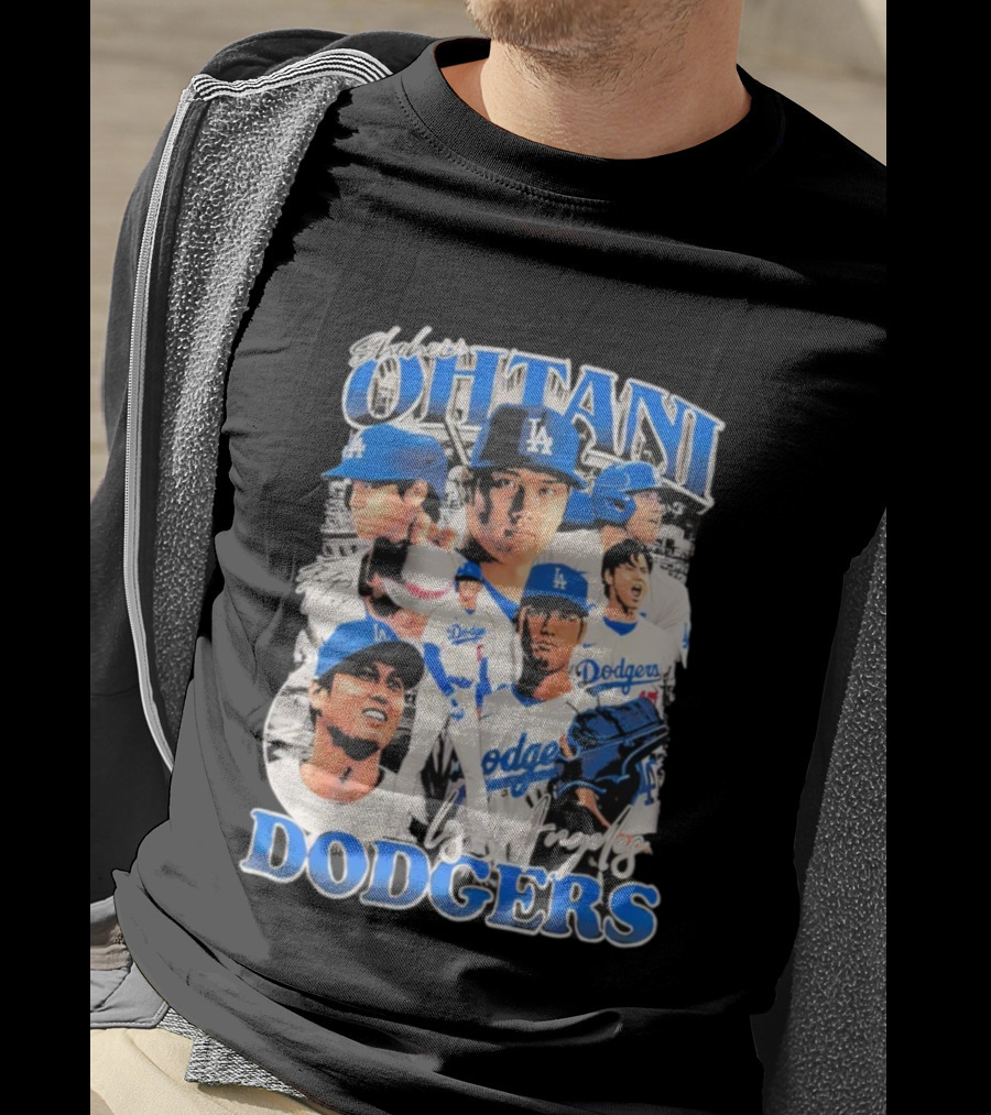 Shohei Ohtani Los Angeles Dodgers Baseball Player Collage Dodgers T-Shirt