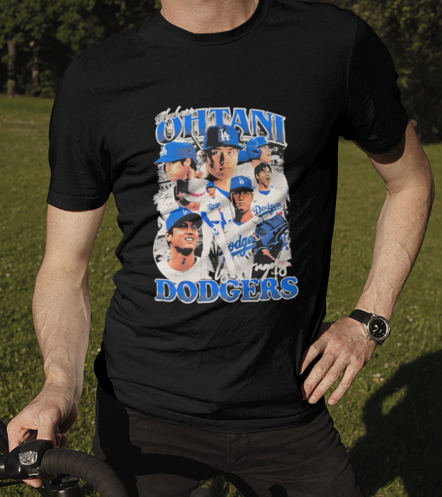 Shohei Ohtani Los Angeles Dodgers Baseball Player Collage Dodgers T-Shirt