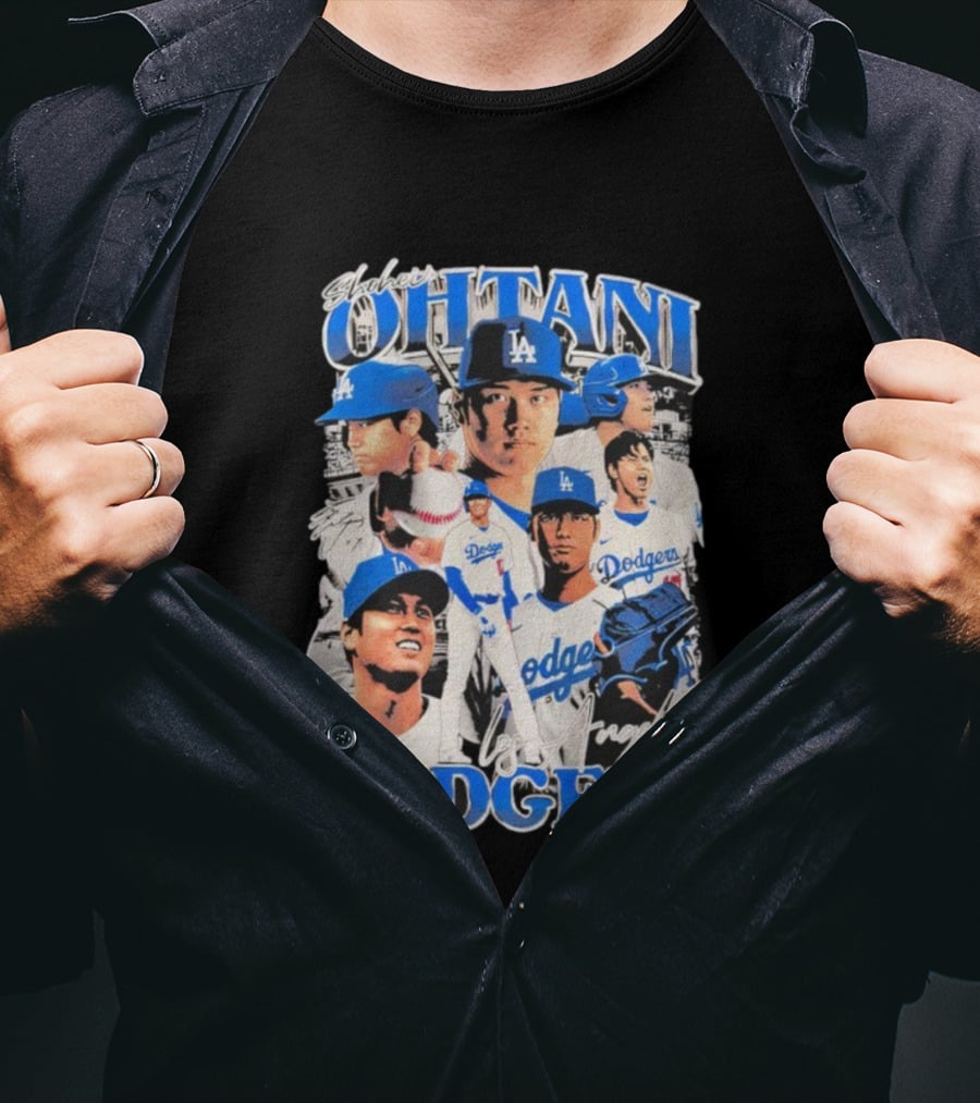 Shohei Ohtani Los Angeles Dodgers Baseball Player Collage Dodgers T-Shirt
