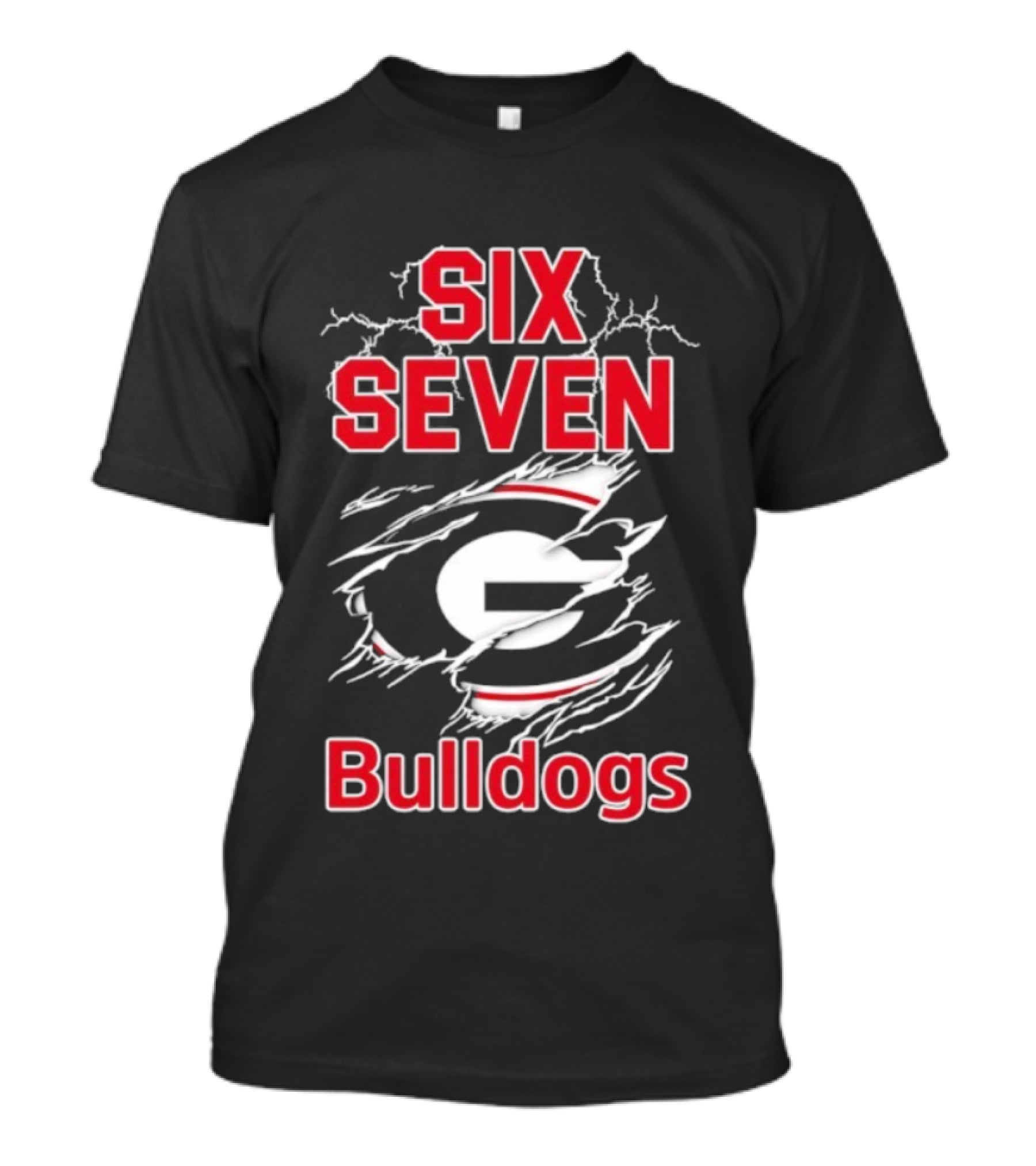 Six Seven Georgia Bulldogs Football Team Showdown T-Shirt