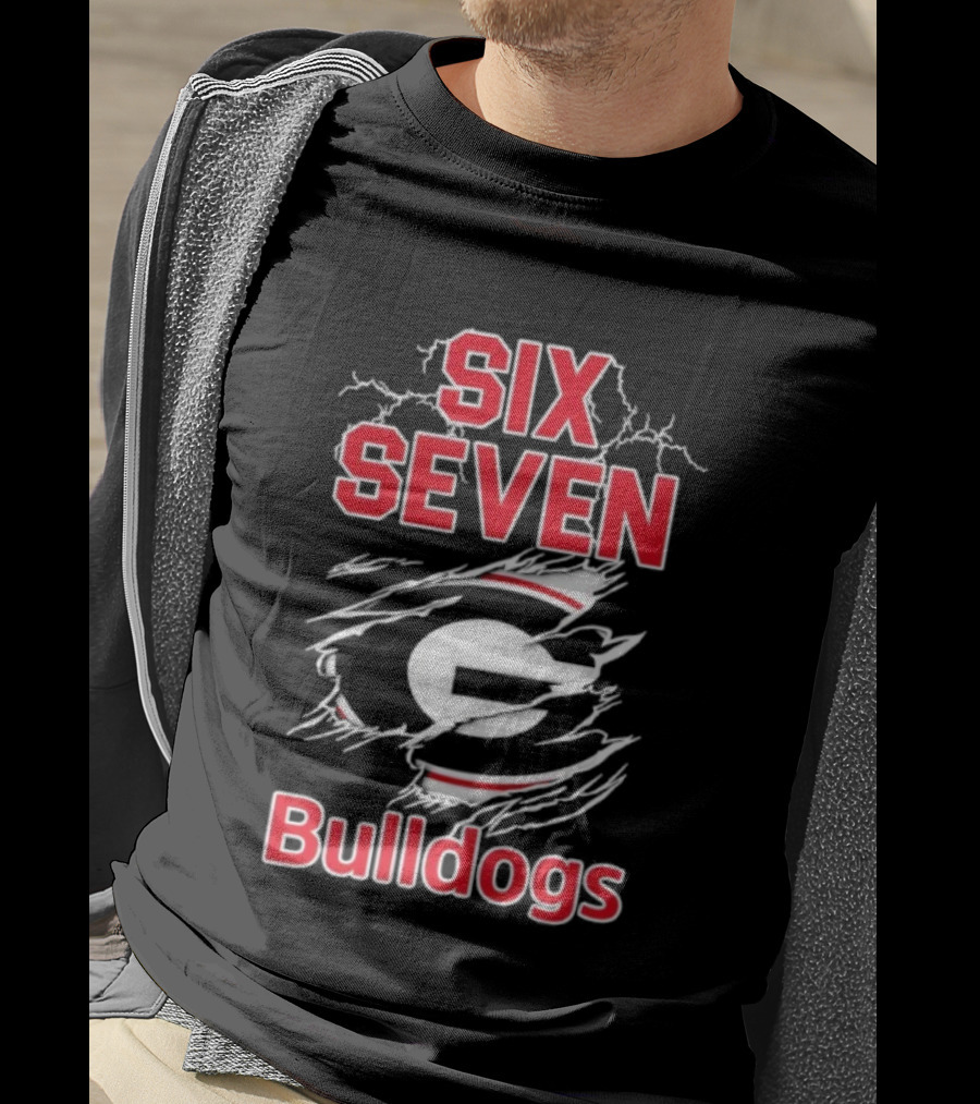 Six Seven Georgia Bulldogs Football Team Showdown T-Shirt