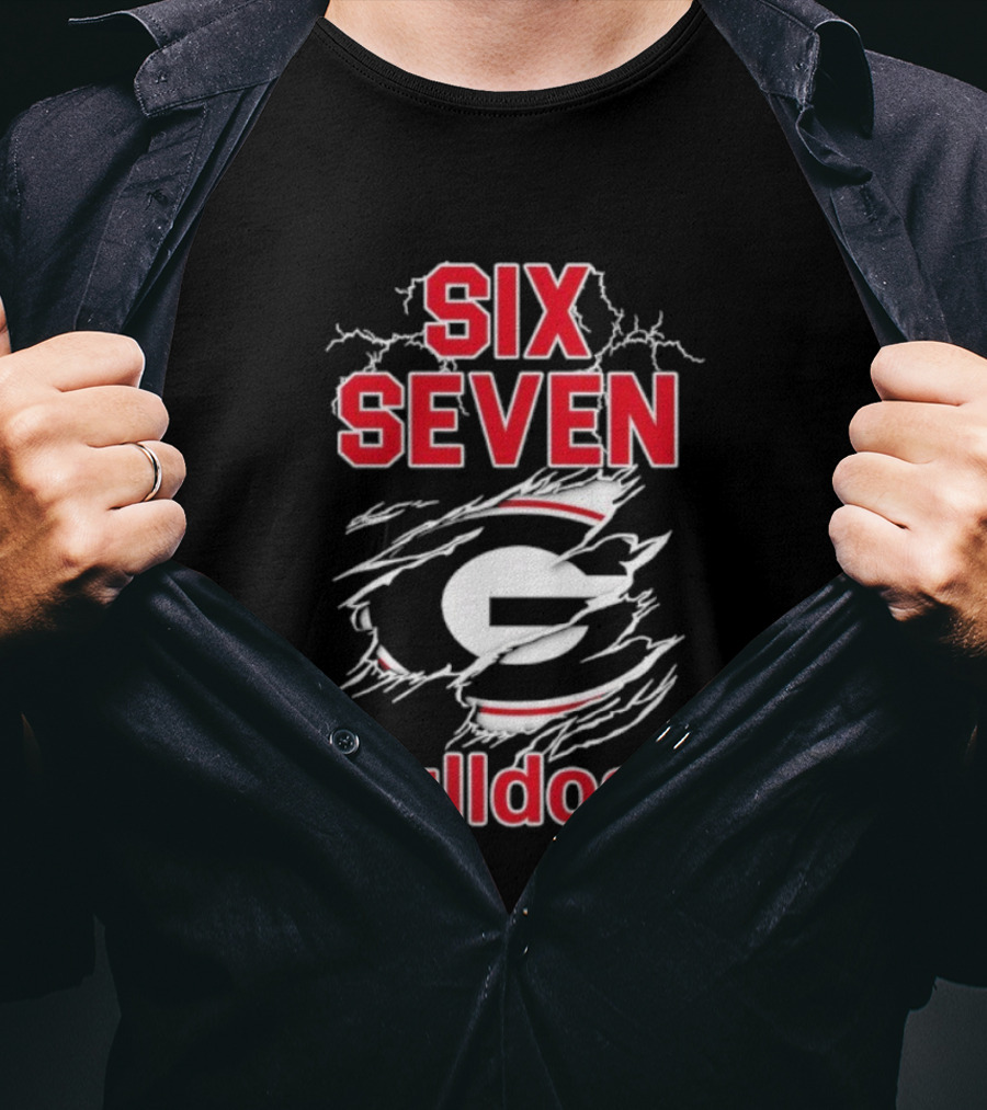 Six Seven Georgia Bulldogs Football Team Showdown T-Shirt