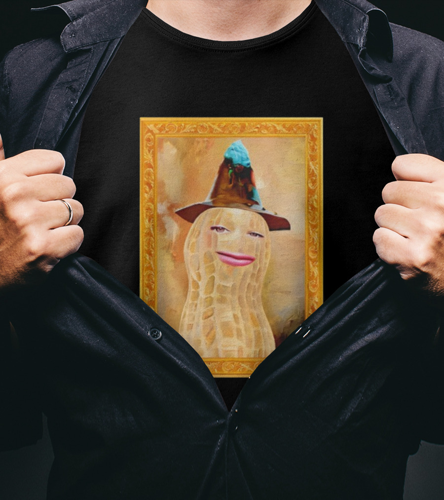 Theburntpeanut Renaissance Portrait With Hat And Blue Figurine T-Shirt