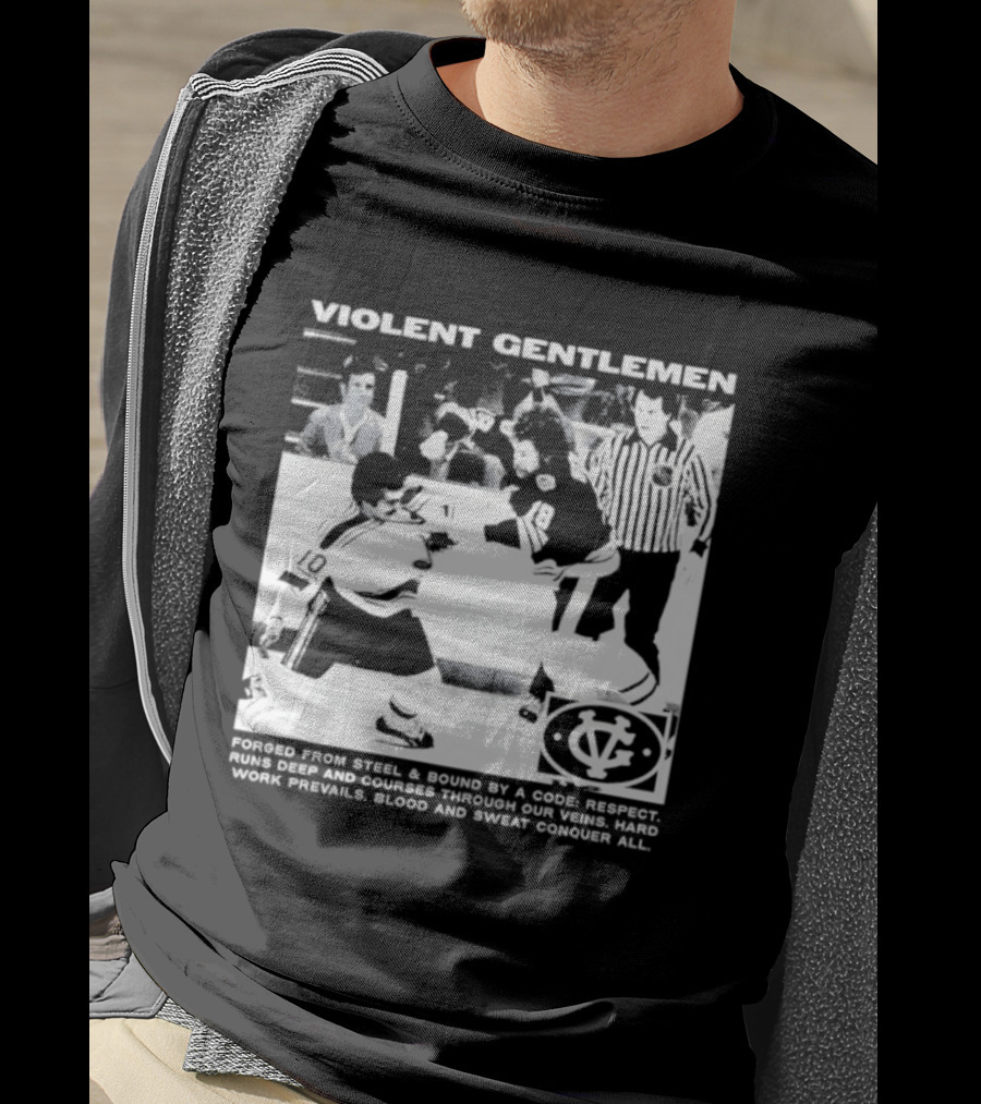 Violent Gentlemen Hockey Club Powered By Steel Sound Respect Vintage Riot T-Shirt