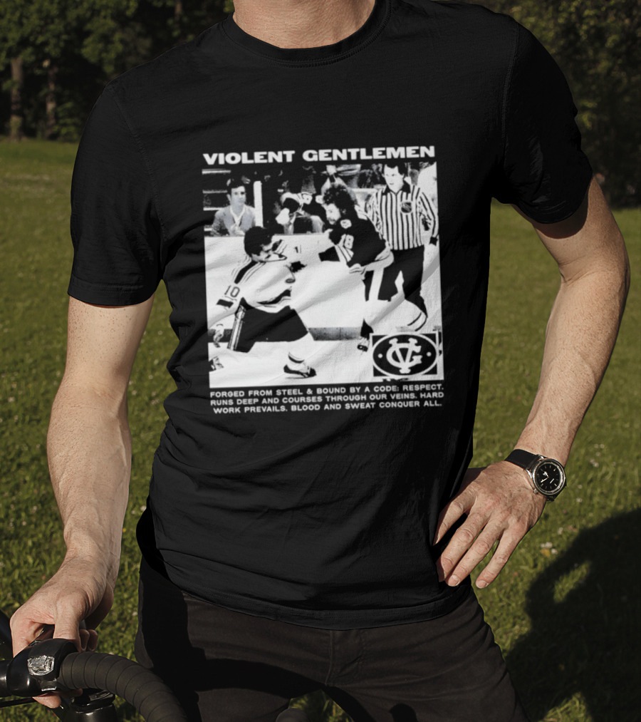 Violent Gentlemen Hockey Club Powered By Steel Sound Respect Vintage Riot T-Shirt