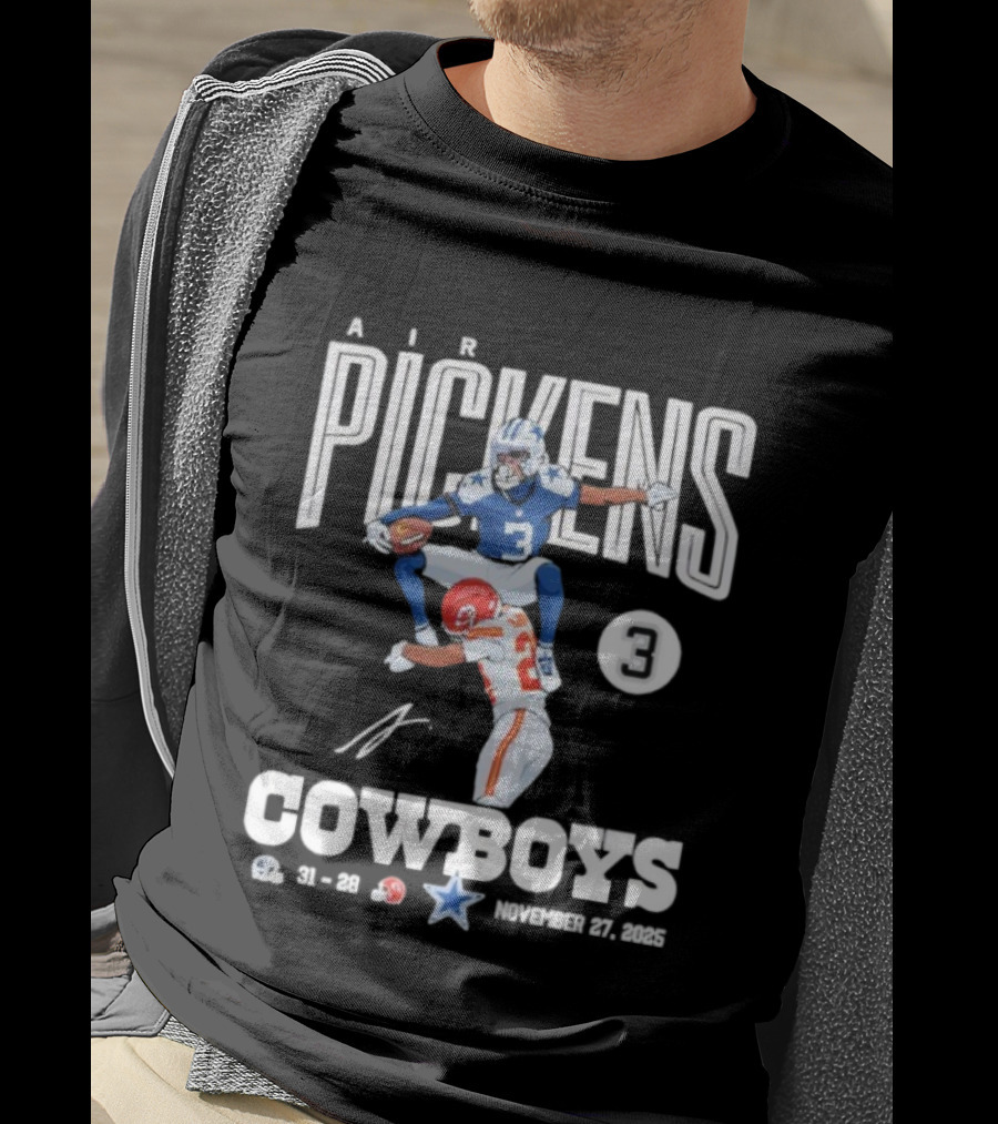 Pickens Cowboys KC Chiefs Catch November 27th 2025 Signature T-Shirt