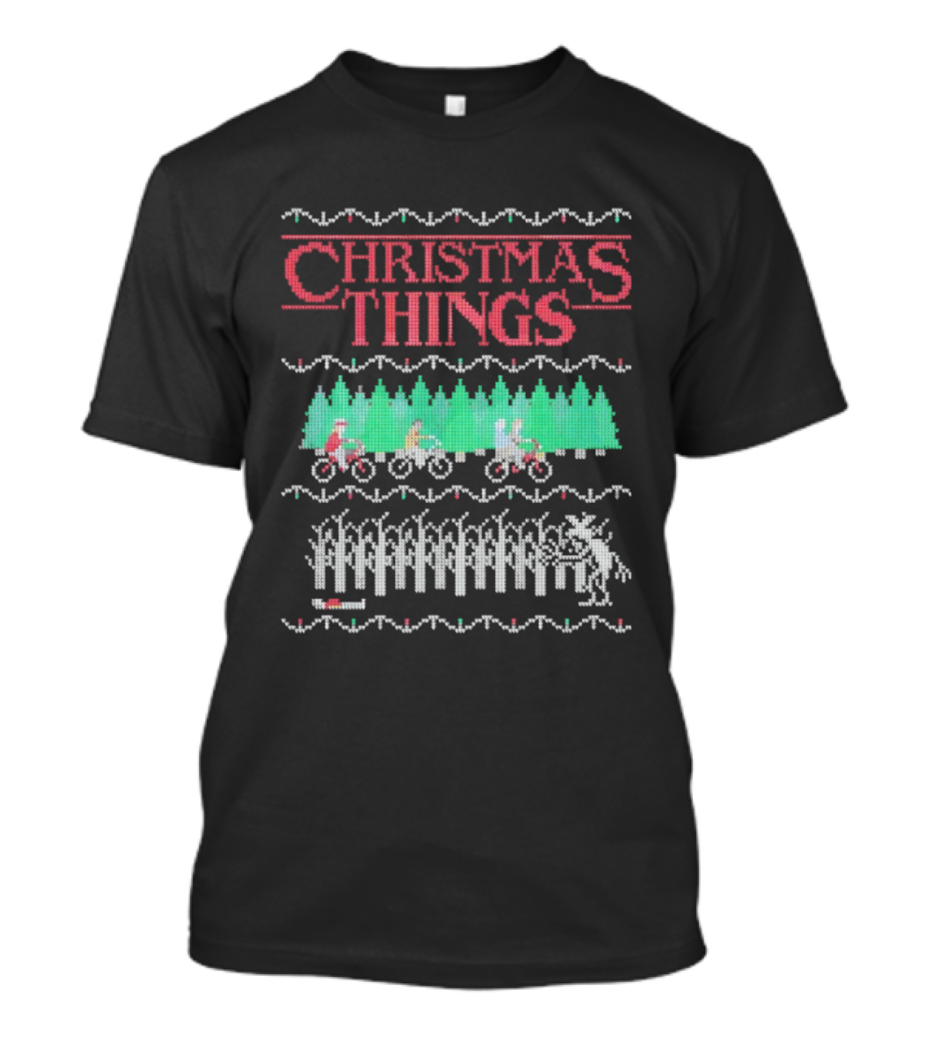 Christmas Things Ugly Ornament Sweater Stranger Things Style T-Shirt