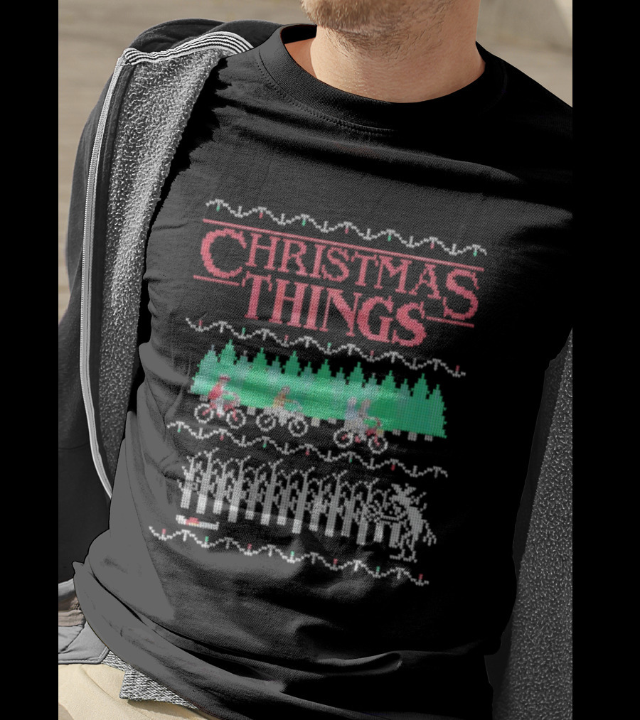 Christmas Things Ugly Ornament Sweater Stranger Things Style T-Shirt