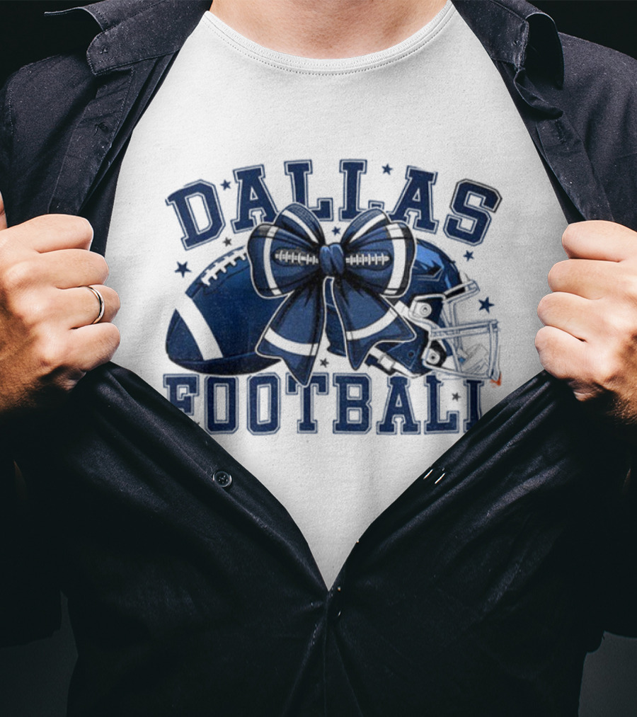 Dallas Coquette Bow Touchdown Football Game Day T-Shirt