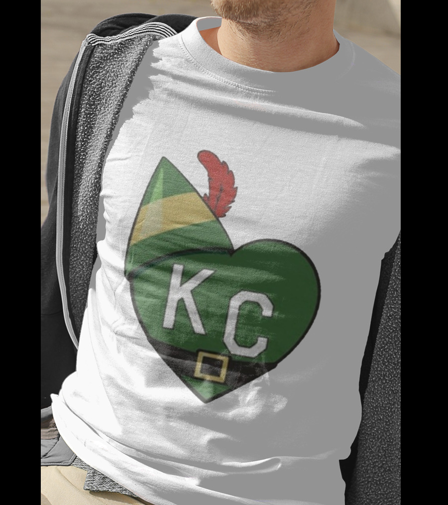 Cheerful KC Elf Heart Christmas Hat T-Shirt