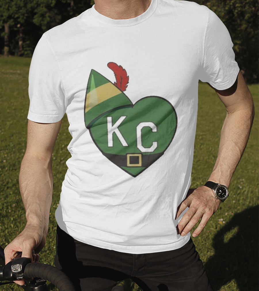 Cheerful KC Elf Heart Christmas Hat T-Shirt