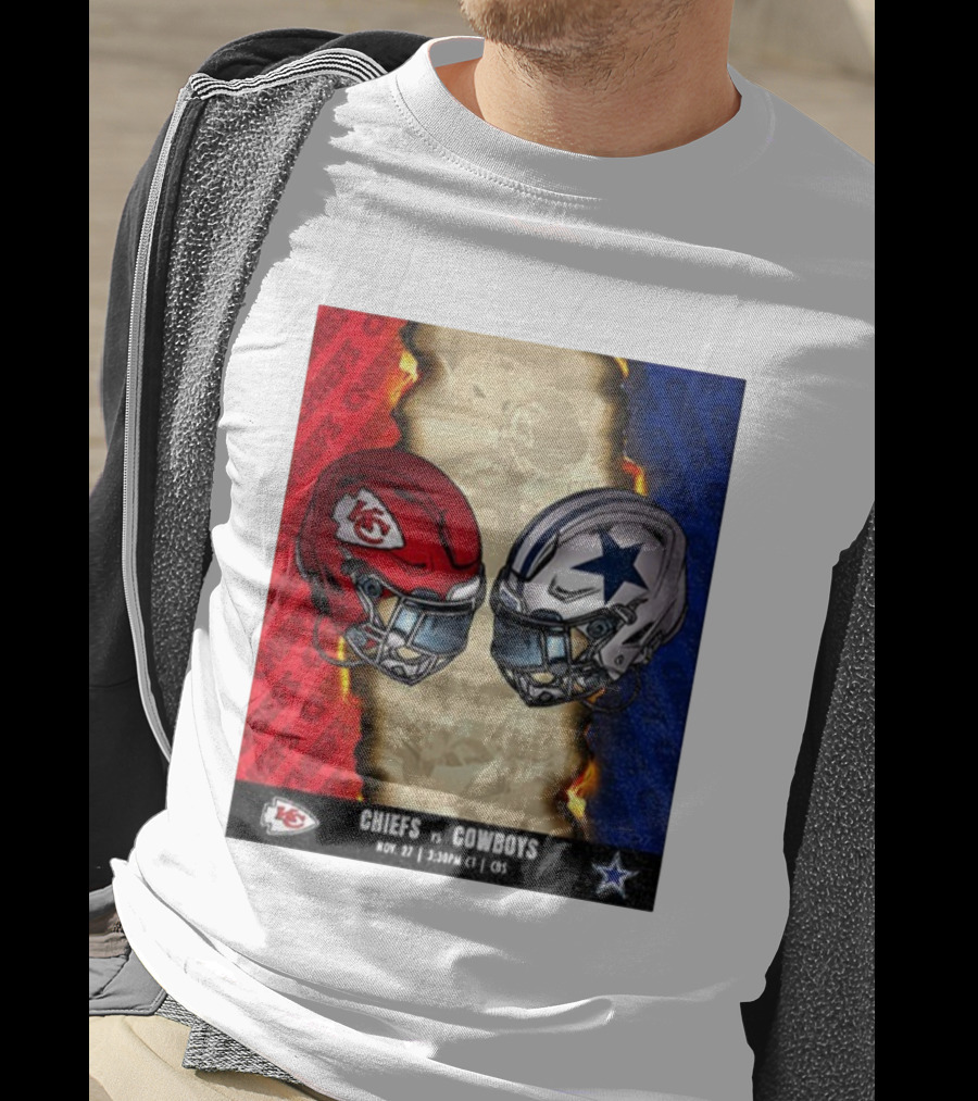 Chiefs Vs Cowboys November 27 3:30PM CT CBS Kansas City Dallas NFL Matchup T-Shirt