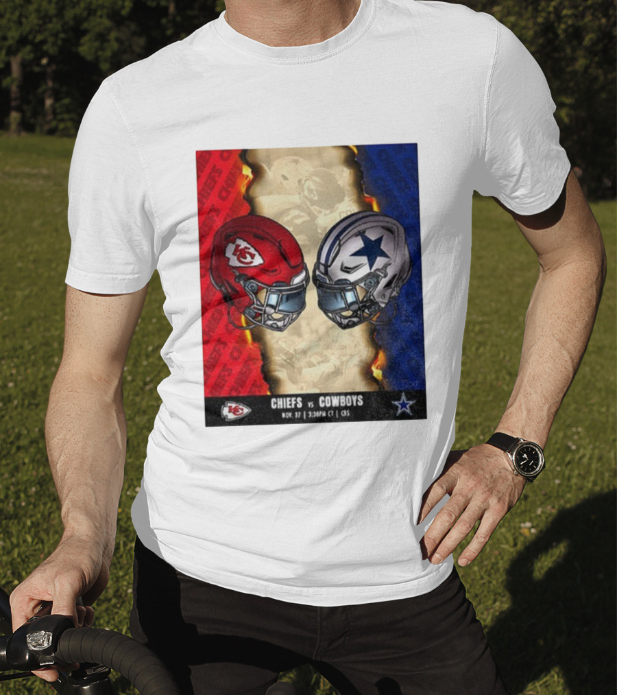Chiefs Vs Cowboys November 27 3:30PM CT CBS Kansas City Dallas NFL Matchup T-Shirt