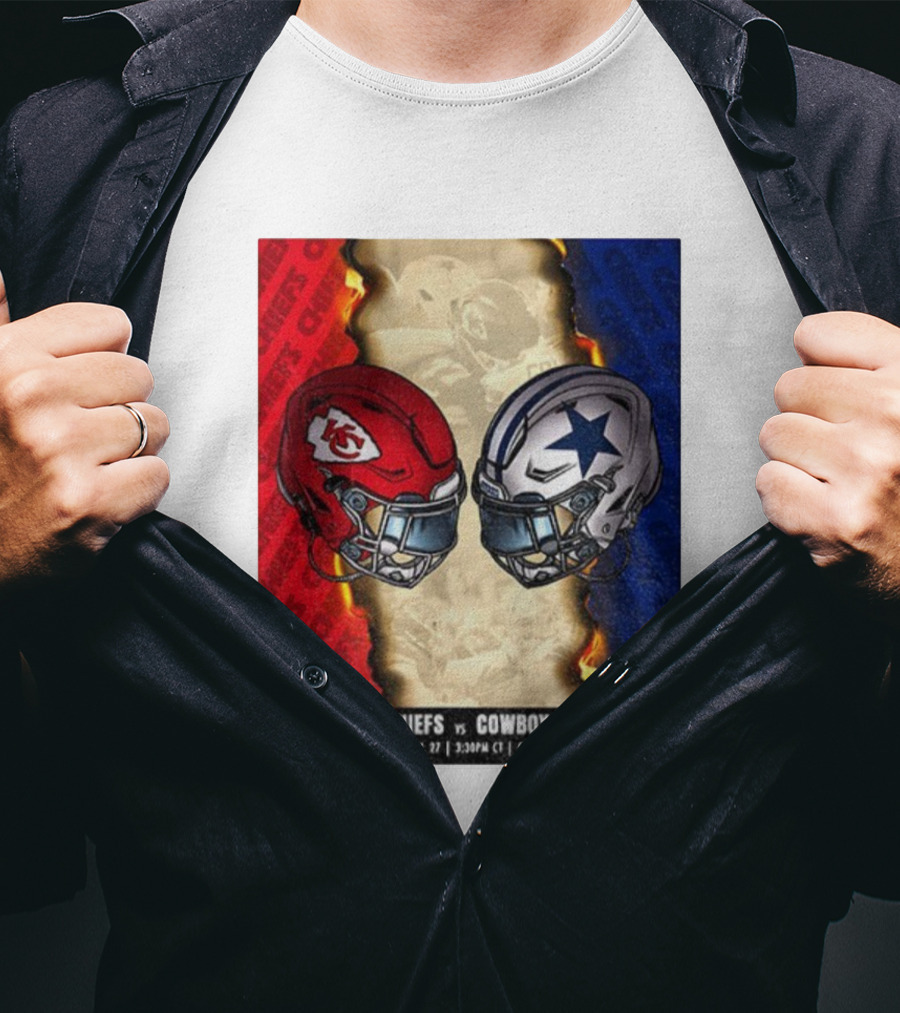 Chiefs Vs Cowboys November 27 3:30PM CT CBS Kansas City Dallas NFL Matchup T-Shirt