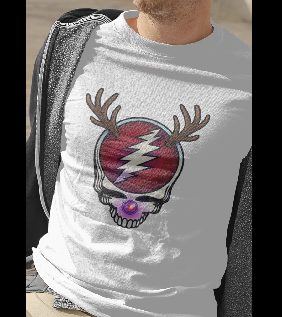 Grateful Dead Reindeer Steal Your Face Skull Merry Christmas 2025 T-Shirt