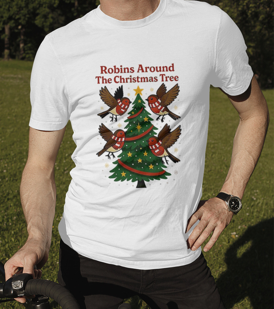 Robins Around The Christmas Tree Cheltenham Town T-Shirt