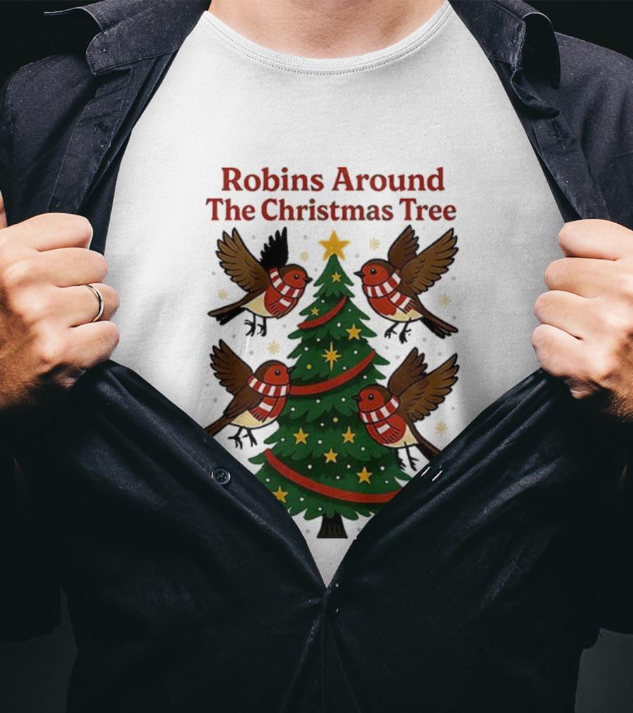 Robins Around The Christmas Tree Cheltenham Town T-Shirt