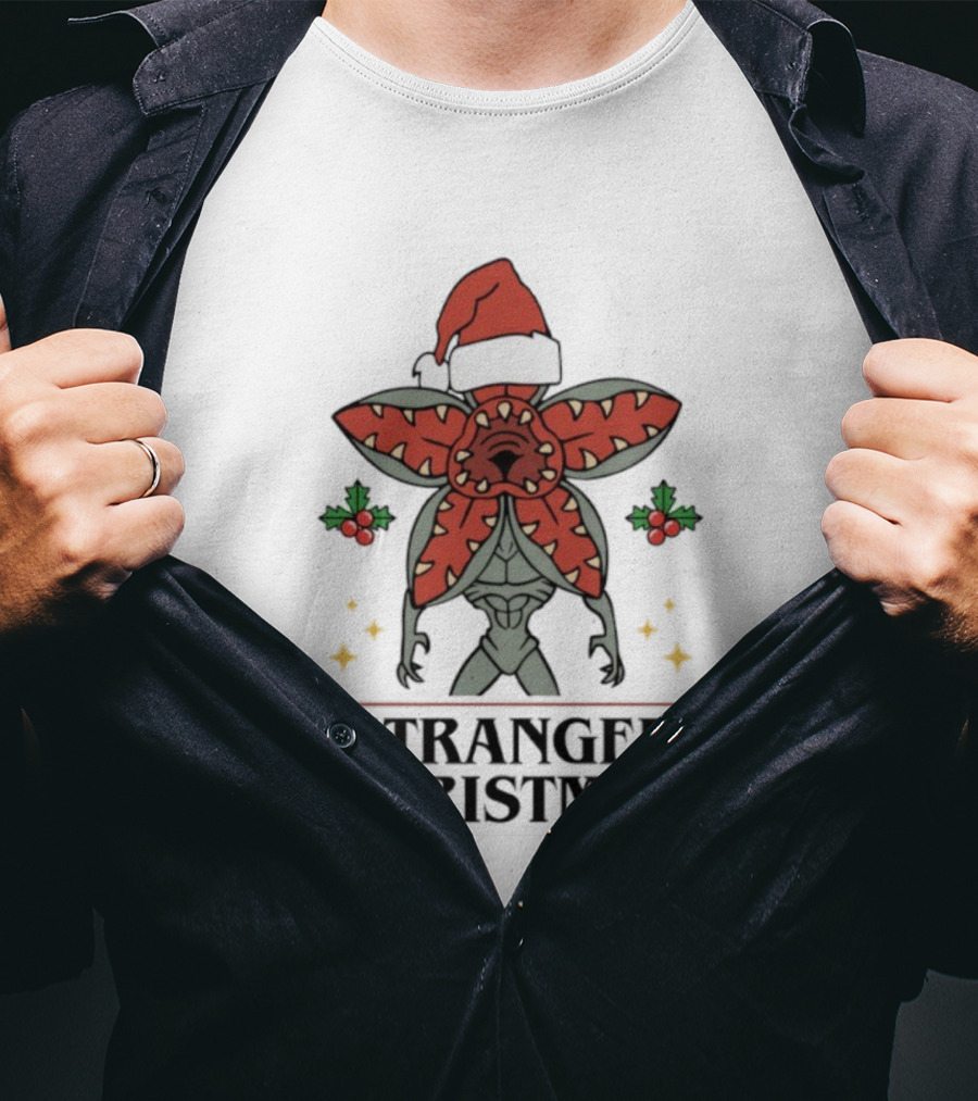 Stranger Christmas Monster Festive Holiday Creature T-Shirt