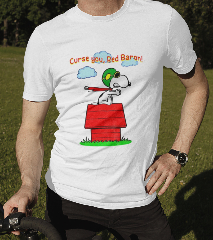 Snoopy Peanuts Flying Ace Curse You Red Baron Iconic Scene T-Shirt