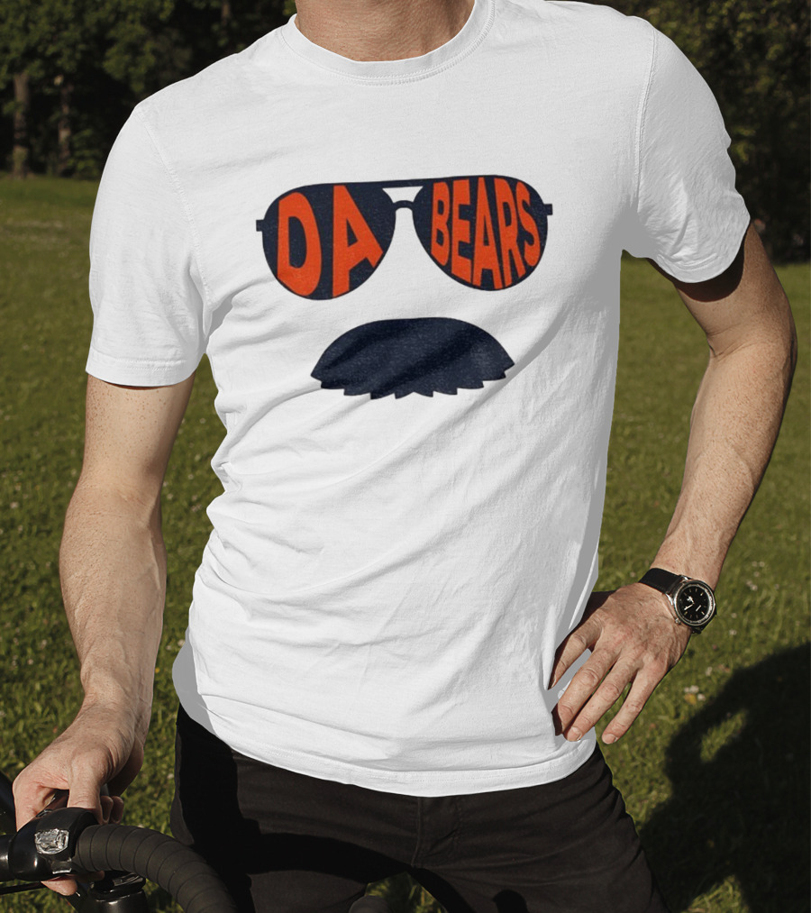 Sunglasses Mustache Da Bears Chicago Bears NFL Football Game Day T-Shirt