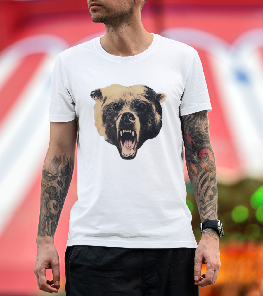 Chicago Bears Golf Wang Cutout Fierce Roaring Bear Face T-Shirt