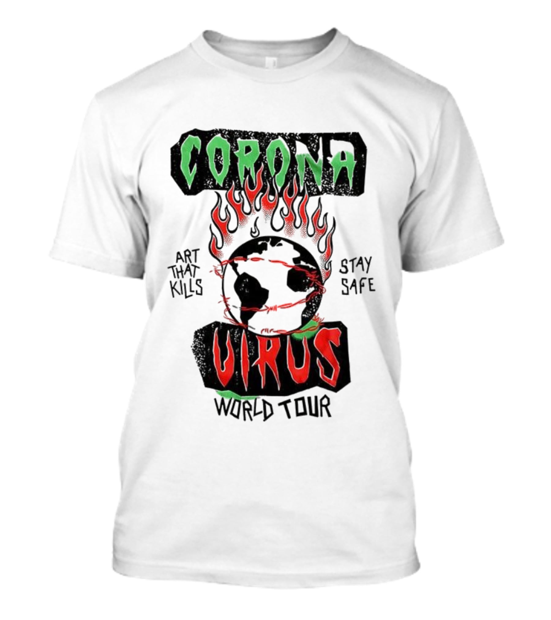 Corona Virus Art That Kills Stay Safe World Tour T-Shirt