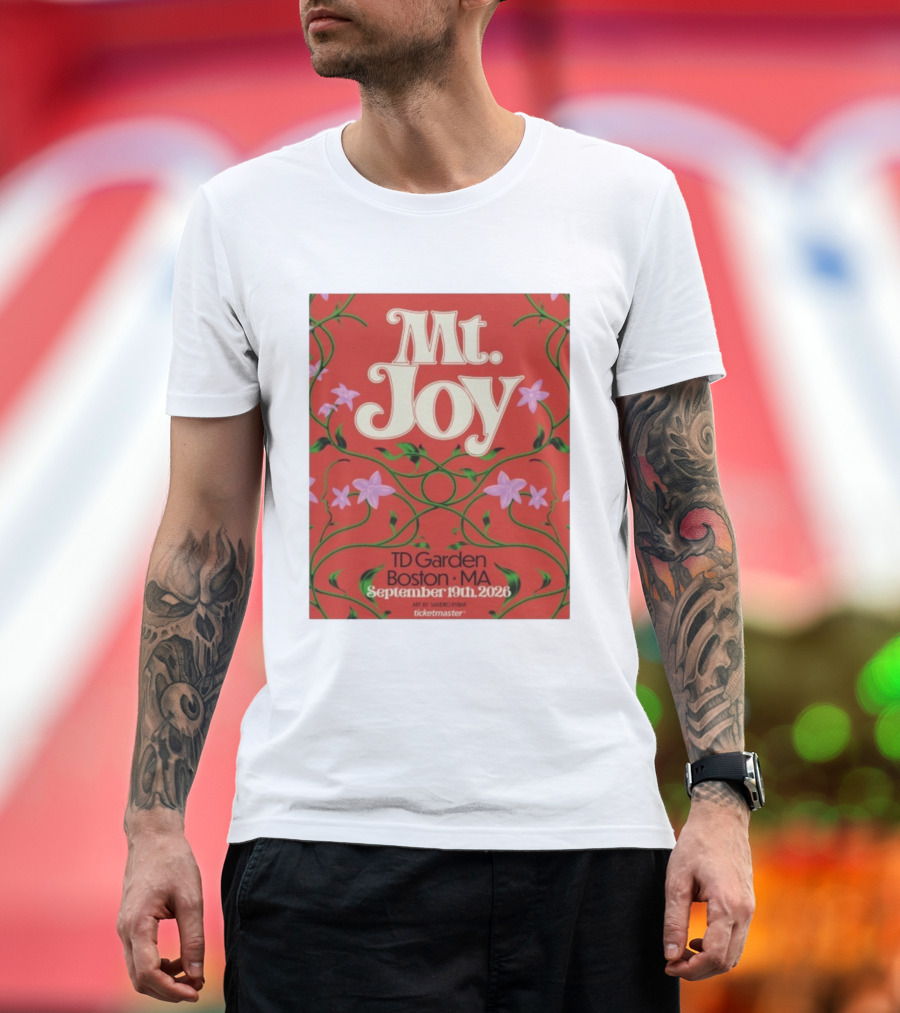 MT. Joy September 19 2026 TD Garden Boston MA Floral Art Sandro Rybak Ticketmaster T-Shirt