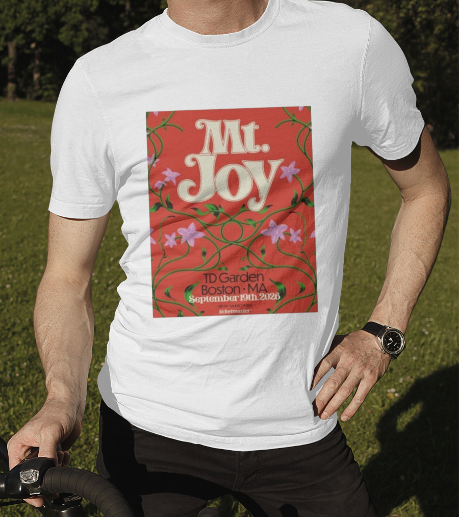 MT. Joy September 19 2026 TD Garden Boston MA Floral Art Sandro Rybak Ticketmaster T-Shirt