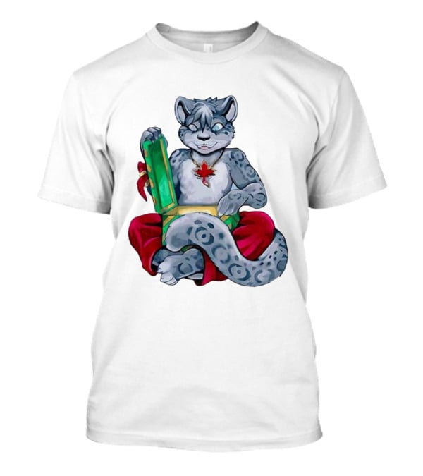 Canadian Christmas Furry Snow Leopard Holiday Fun T-Shirt