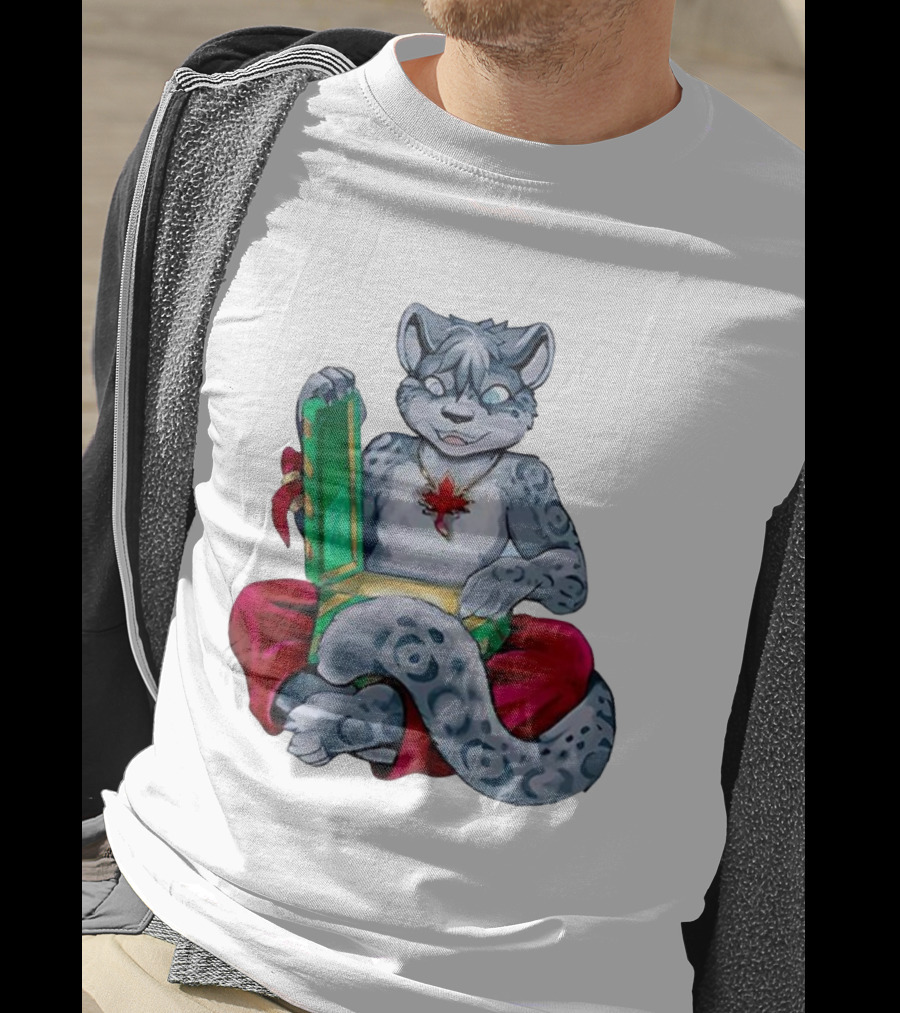 Canadian Christmas Furry Snow Leopard Holiday Fun T-Shirt