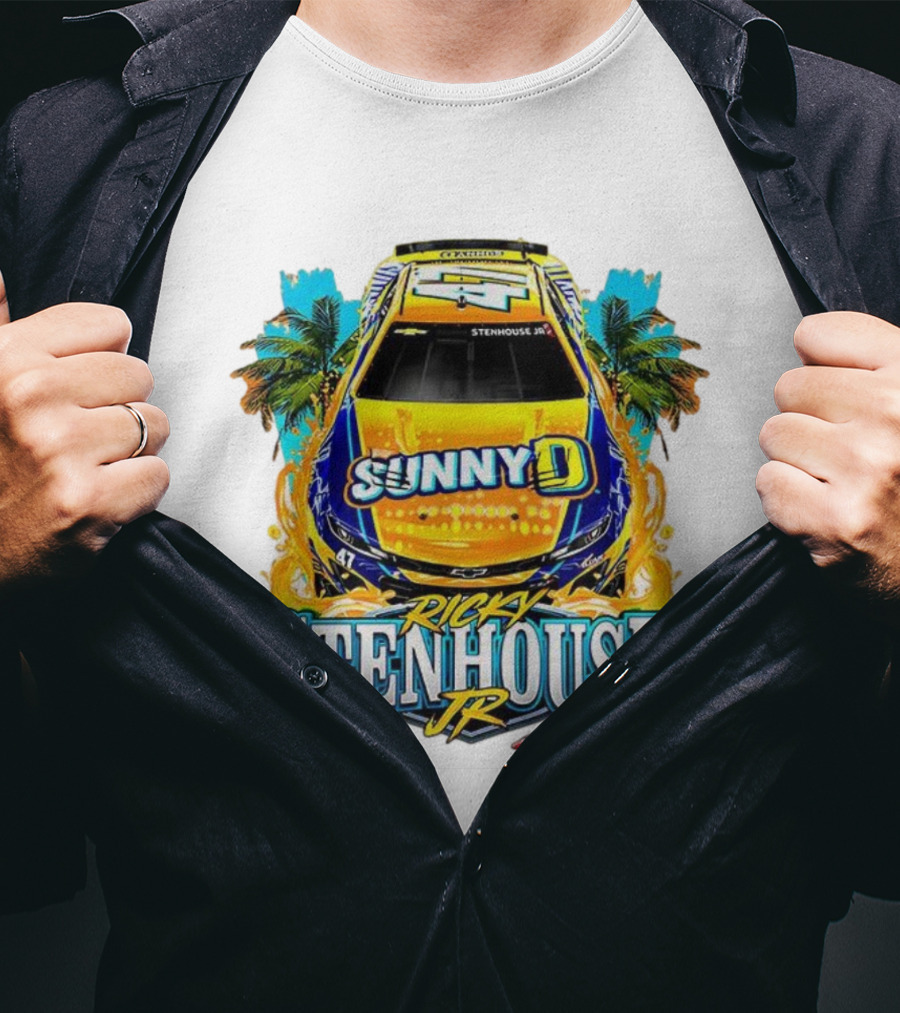 Ricky Stenhouse Jr. SunnyD Nascar Cup Series Car 47 Racing Palm Trees T-Shirt