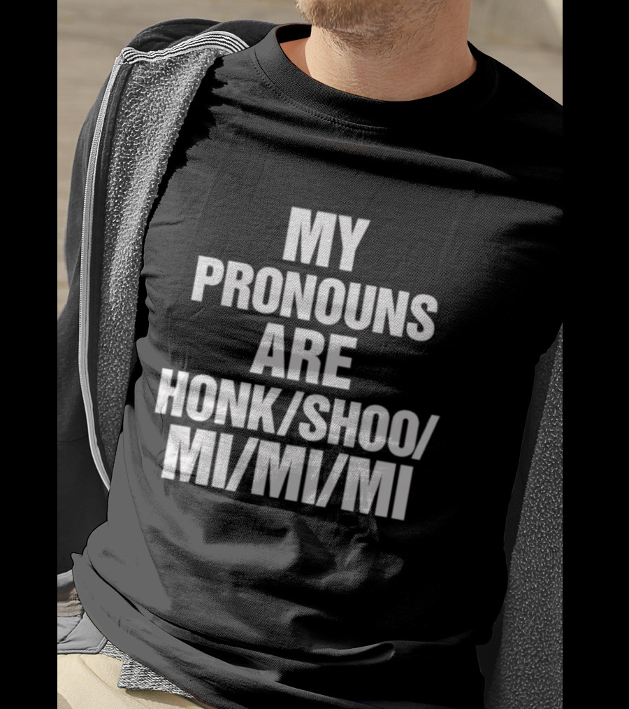 My Pronouns Are Honk Shoo Mi Mi Mi Sleep Sounds Humor T-Shirt
