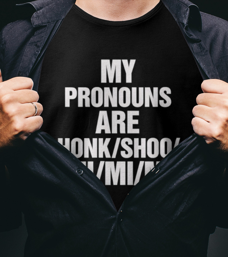 My Pronouns Are Honk Shoo Mi Mi Mi Sleep Sounds Humor T-Shirt
