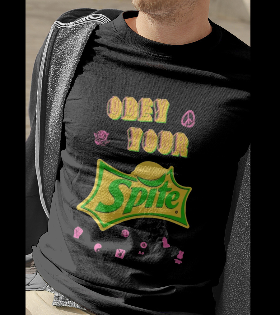 Obey Your Sprite Retro Peace Flower Symbols T-Shirt