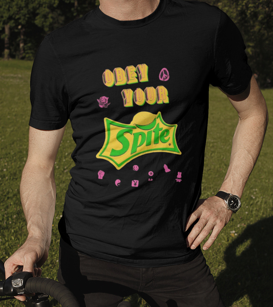 Obey Your Sprite Retro Peace Flower Symbols T-Shirt