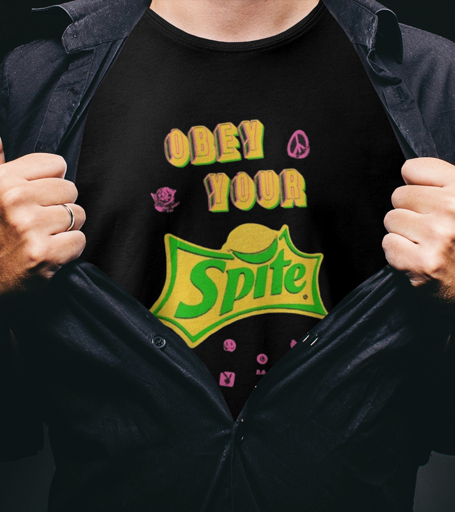 Obey Your Sprite Retro Peace Flower Symbols T-Shirt
