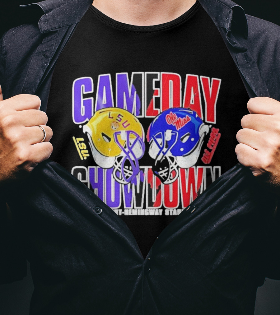 Ole Miss Rebels Vs LSU Tigers Gameday Showdown Vaught Hemingway Stadium 2025 T-Shirt