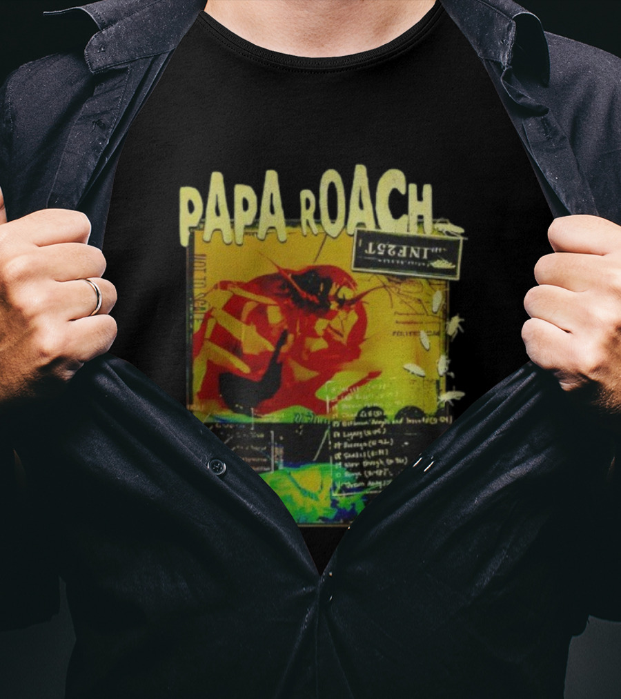 Papa Roach Infest 25 Commemorative Scraps Collage T-Shirt