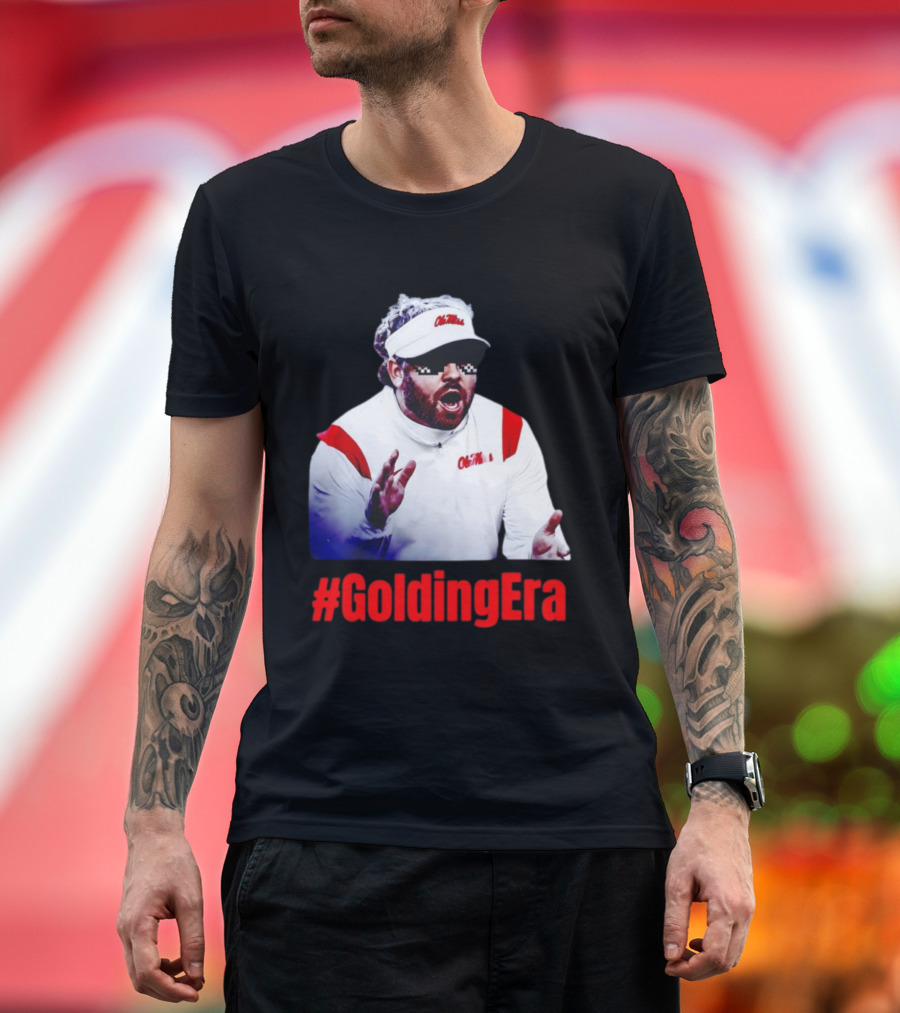 Ole Miss #GoldingEra Pete Golding Pixel Sunglasses Coach Look T-Shirt